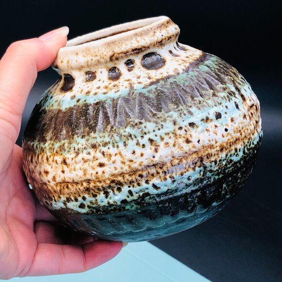 Vintage 60s West Germany Pottery CARSTENS TONNIESHOF Rose Bowl Vase -Redware - Picture 1 of 10